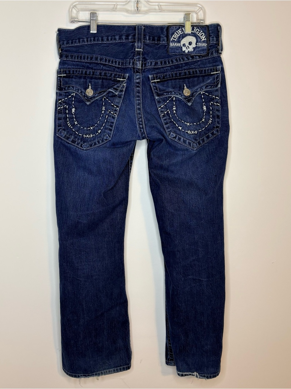 True Religion Ricky Barbed Wire Denim Pants Skull Patch Tag Size 31